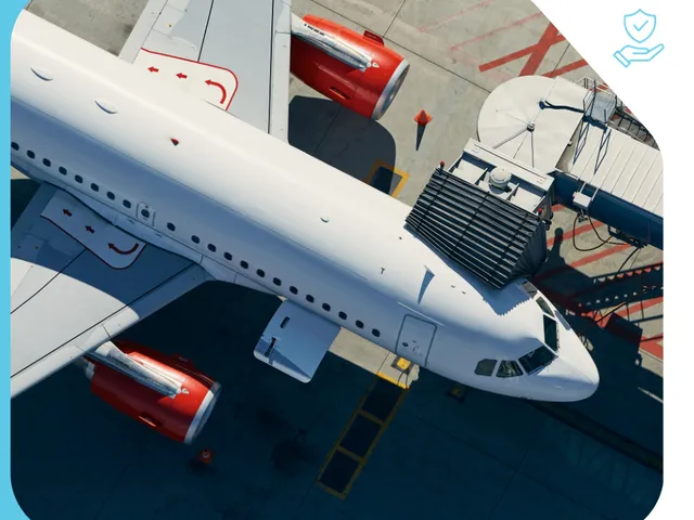 Ilustração de seguro aeronáutico (reta e casco)